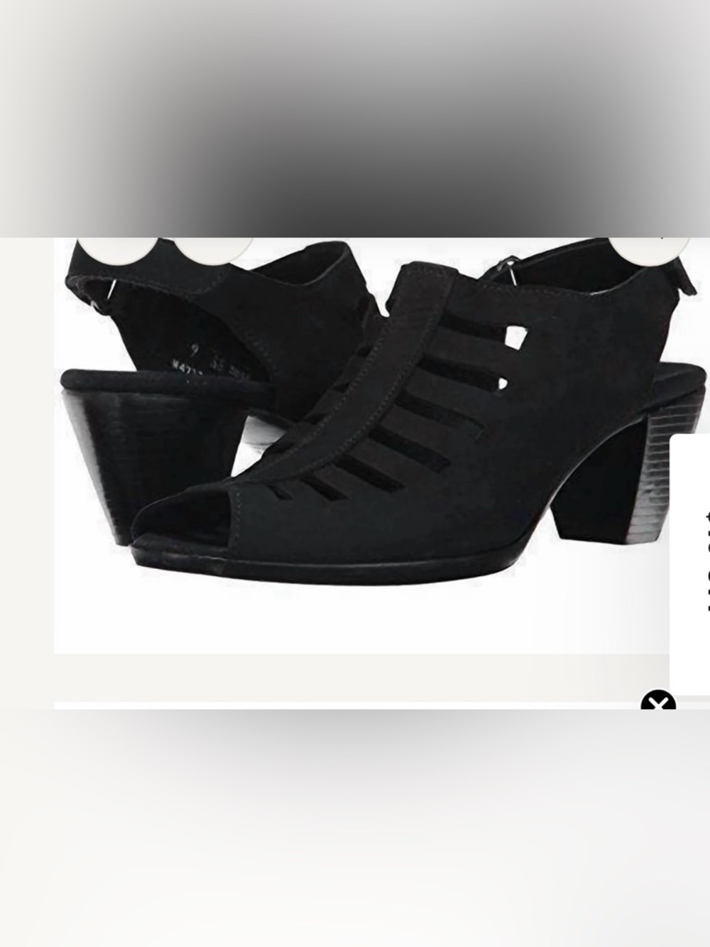 Munro Abby Black Nubuck Leather Sandal